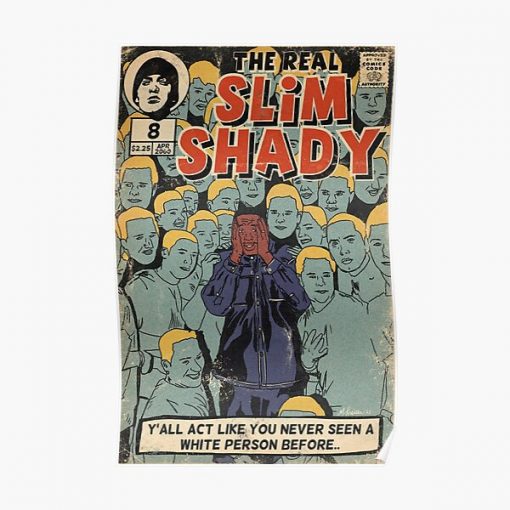 Eminem - The Real Slim Shady Parody Comic Art Poster RB0704 product Offical eminem Merch