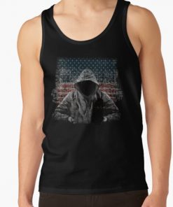 Untouchable, T-Shirt, Eminem Revival Album, Word Cloud with Grunge American Flag Tank Top RB0704 product Offical eminem Merch