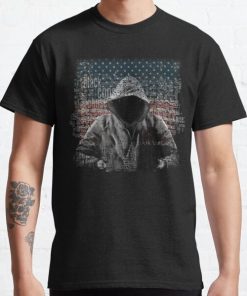 Untouchable, T-Shirt, Eminem Revival Album, Word Cloud with Grunge American Flag Classic T-Shirt RB0704 product Offical eminem Merch