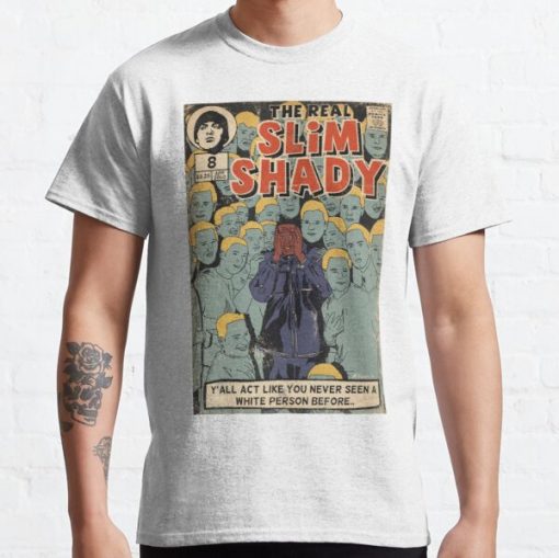 Eminem - The Real Slim Shady Parody Comic Art Classic T-Shirt RB0704 product Offical eminem Merch