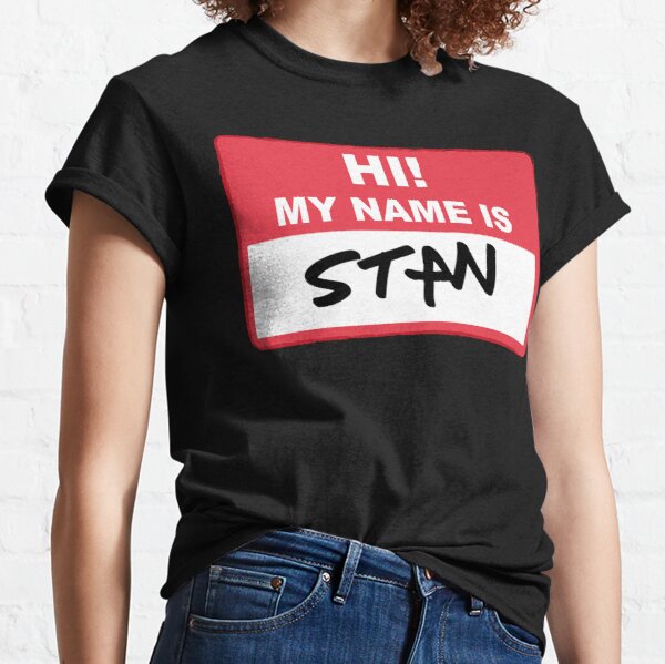 Eminem T-Shirts - Eminem - Hi My Name Is Stan Classic T-Shirt RB0704