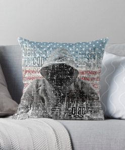 Untouchable, T-Shirt, Eminem Revival Album, Word Cloud with Grunge American Flag Throw Pillow RB0704 product Offical eminem Merch