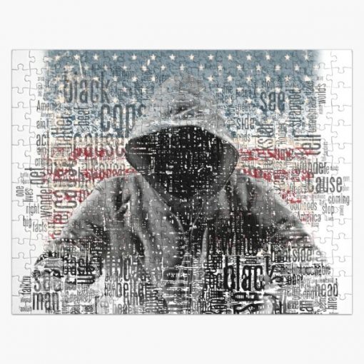 Untouchable, T-Shirt, Eminem Revival Album, Word Cloud with Grunge American Flag Jigsaw Puzzle RB0704 product Offical eminem Merch